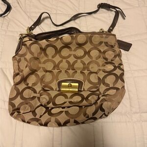 Coach Brown Signature Shoulder Bag Kristin